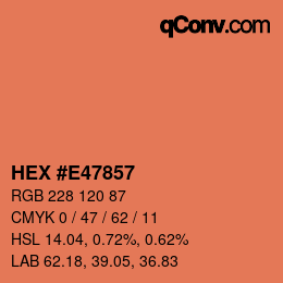 カラーコード: HEX #E47857 | qconv.com