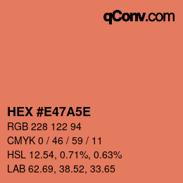 Color code: HEX #E47A5E | qconv.com