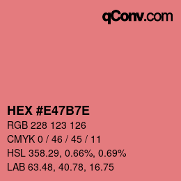 Color code: HEX #E47B7E | qconv.com
