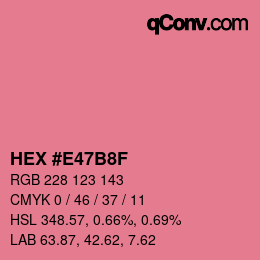 Color code: HEX #E47B8F | qconv.com