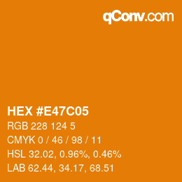 Color code: HEX #E47C05 | qconv.com