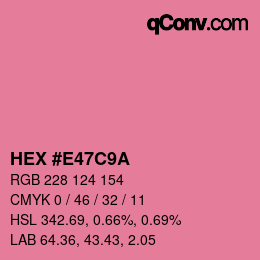 Color code: HEX #E47C9A | qconv.com