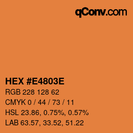 Color code: HEX #E4803E | qconv.com