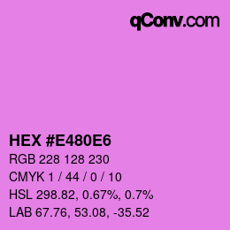 カラーコード: HEX #E480E6 | qconv.com