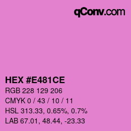 カラーコード: HEX #E481CE | qconv.com