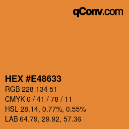 カラーコード: HEX #E48633 | qconv.com