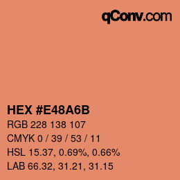 Color code: HEX #E48A6B | qconv.com