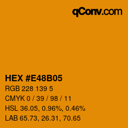 Color code: HEX #E48B05 | qconv.com