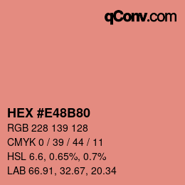 Color code: HEX #E48B80 | qconv.com