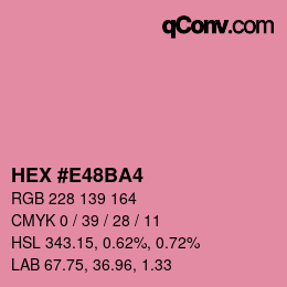 Código de color: HEX #E48BA4 | qconv.com