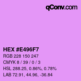 Color code: HEX #E496F7 | qconv.com