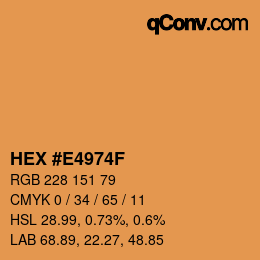 Color code: HEX #E4974F | qconv.com