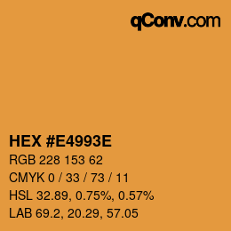 Color code: HEX #E4993E | qconv.com