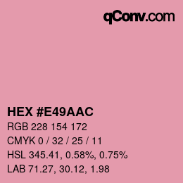 Color code: HEX #E49AAC | qconv.com