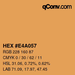 Color code: HEX #E4A057 | qconv.com