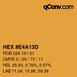 Color code: HEX #E4A13D | qconv.com