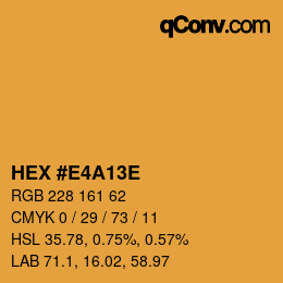 Color code: HEX #E4A13E | qconv.com
