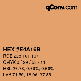 Color code: HEX #E4A16B | qconv.com