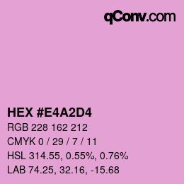 カラーコード: HEX #E4A2D4 | qconv.com