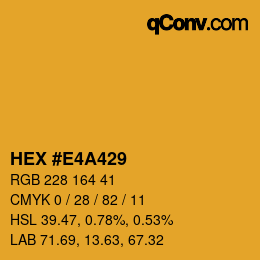 Color code: HEX #E4A429 | qconv.com