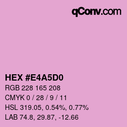 Color code: HEX #E4A5D0 | qconv.com