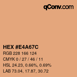 Color code: HEX #E4A67C | qconv.com