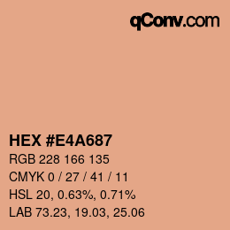カラーコード: HEX #E4A687 | qconv.com