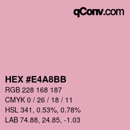 Color code: HEX #E4A8BB | qconv.com