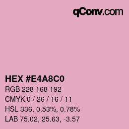 Código de color: HEX #E4A8C0 | qconv.com