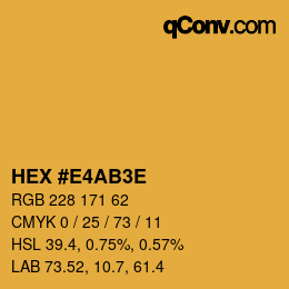 Color code: HEX #E4AB3E | qconv.com