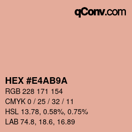 Color code: HEX #E4AB9A | qconv.com