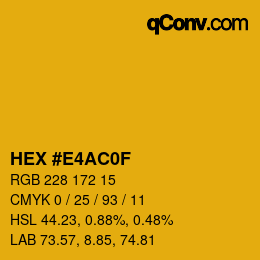 Farbcode: HEX #E4AC0F | qconv.com