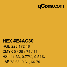 カラーコード: HEX #E4AC30 | qconv.com