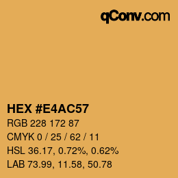Farbcode: HEX #E4AC57 | qconv.com