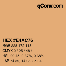 カラーコード: HEX #E4AC76 | qconv.com