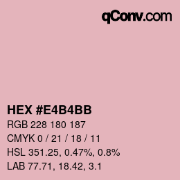 Código de color: HEX #E4B4BB | qconv.com