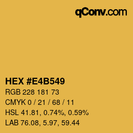 颜色代码: HEX #E4B549 | qconv.com