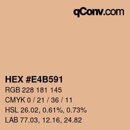 颜色代码: HEX #E4B591 | qconv.com