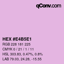 Color code: HEX #E4B5E1 | qconv.com