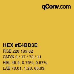 Color code: HEX #E4BD3E | qconv.com