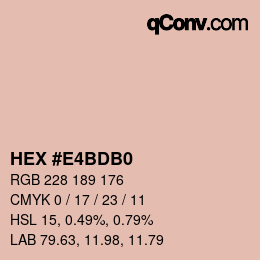 Color code: HEX #E4BDB0 | qconv.com