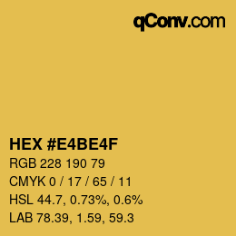 颜色代码: HEX #E4BE4F | qconv.com