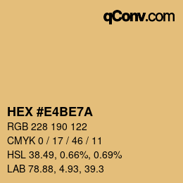 カラーコード: HEX #E4BE7A | qconv.com
