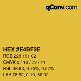 Color code: HEX #E4BF3E | qconv.com