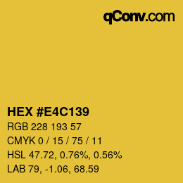 カラーコード: HEX #E4C139 | qconv.com