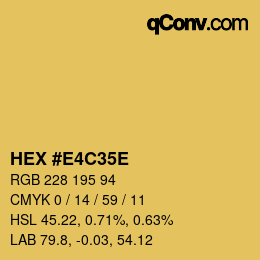 颜色代码: HEX #E4C35E | qconv.com