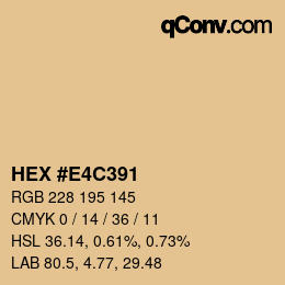 カラーコード: HEX #E4C391 | qconv.com
