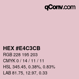 Color code: HEX #E4C3CB | qconv.com