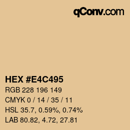 Color code: HEX #E4C495 | qconv.com