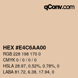 Color code: HEX #E4C6AA00 | qconv.com